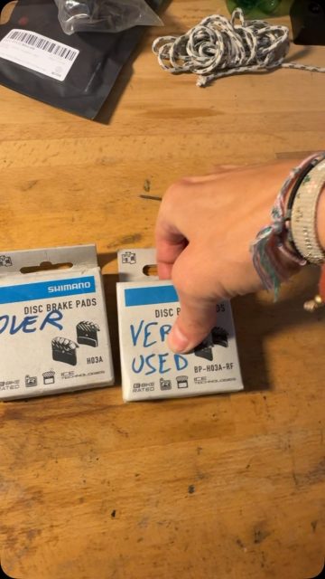 There is always a brake pad pair which is more used or? And then you have a back up. Right?

#brakepads #workshoplife #mtbworkshop #spareparts